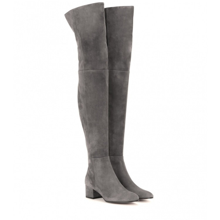 Suede Knee-High Women's Boots | Luxurious Winter Footwear | Timeless Sleek Design