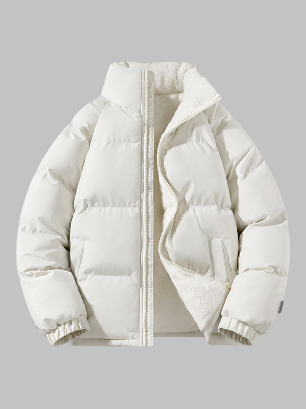 Men’s Puffer Jacket - Quilted Insulated Design - High Collar - Warm Lined Casual Wear
