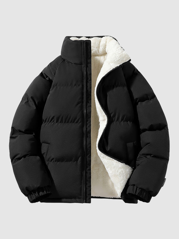 Men’s Puffer Jacket - Quilted Insulated Design - High Collar - Warm Lined Casual Wear