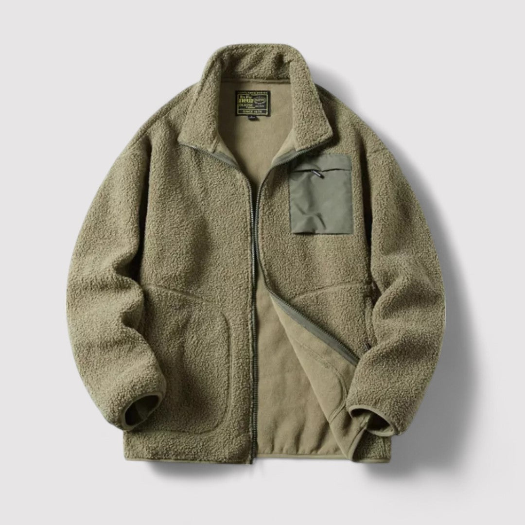 Thickened lamb fleece jacket for men