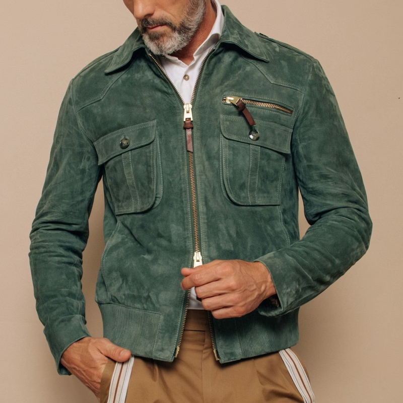 Men’s Full-Zip Jacket – Tailored Fit – Utility Pockets