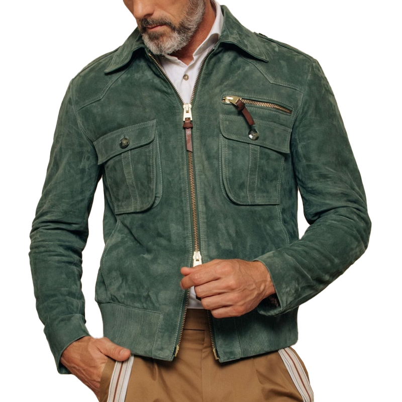 Men’s Full-Zip Jacket – Tailored Fit – Utility Pockets