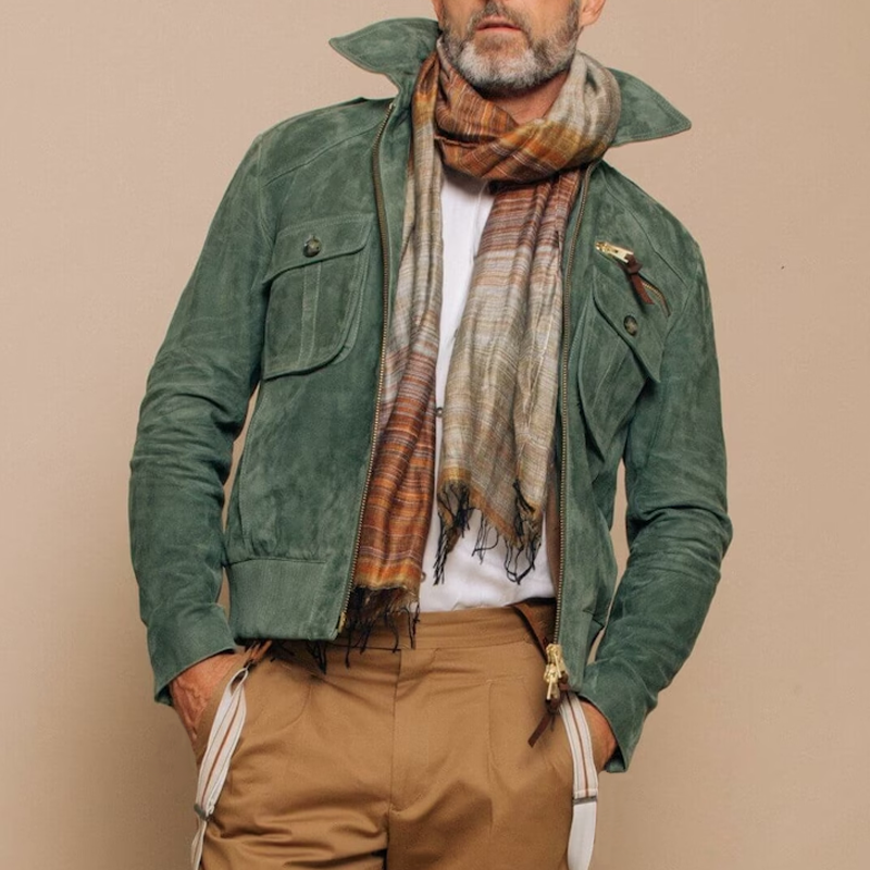 Men’s Full-Zip Jacket – Tailored Fit – Utility Pockets
