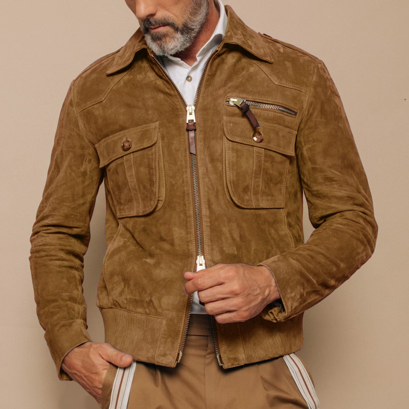 Men’s Full-Zip Jacket – Tailored Fit – Utility Pockets