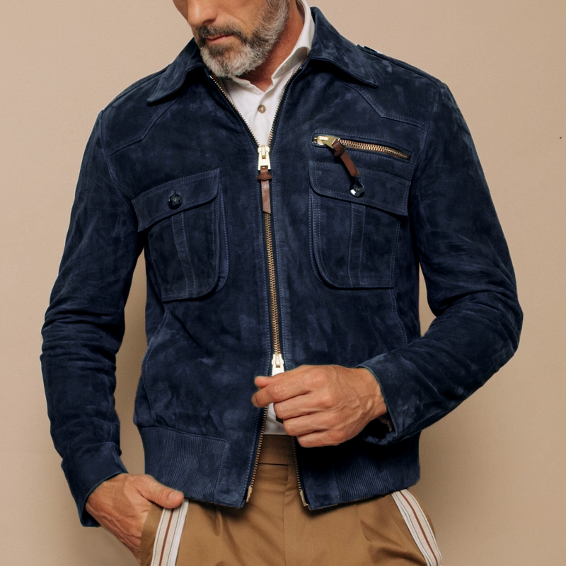 Men’s Full-Zip Jacket – Tailored Fit – Utility Pockets