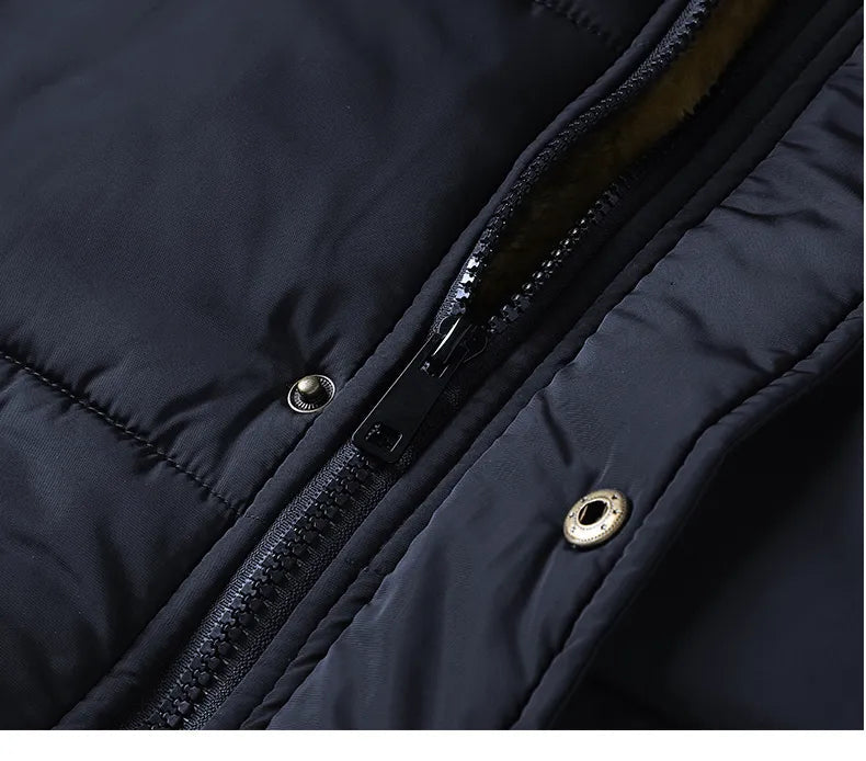 Men’s Padded Jacket – Mid-Length – Fur Hood – Quilted – Regular Fit – Weather-Resistant