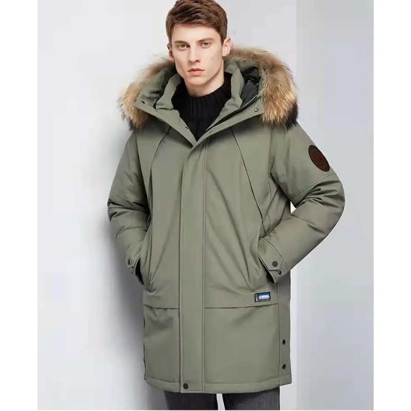 Men’s Parka Jacket – Relaxed Fit – Faux Fur Hood – Windproof Water-Resistant