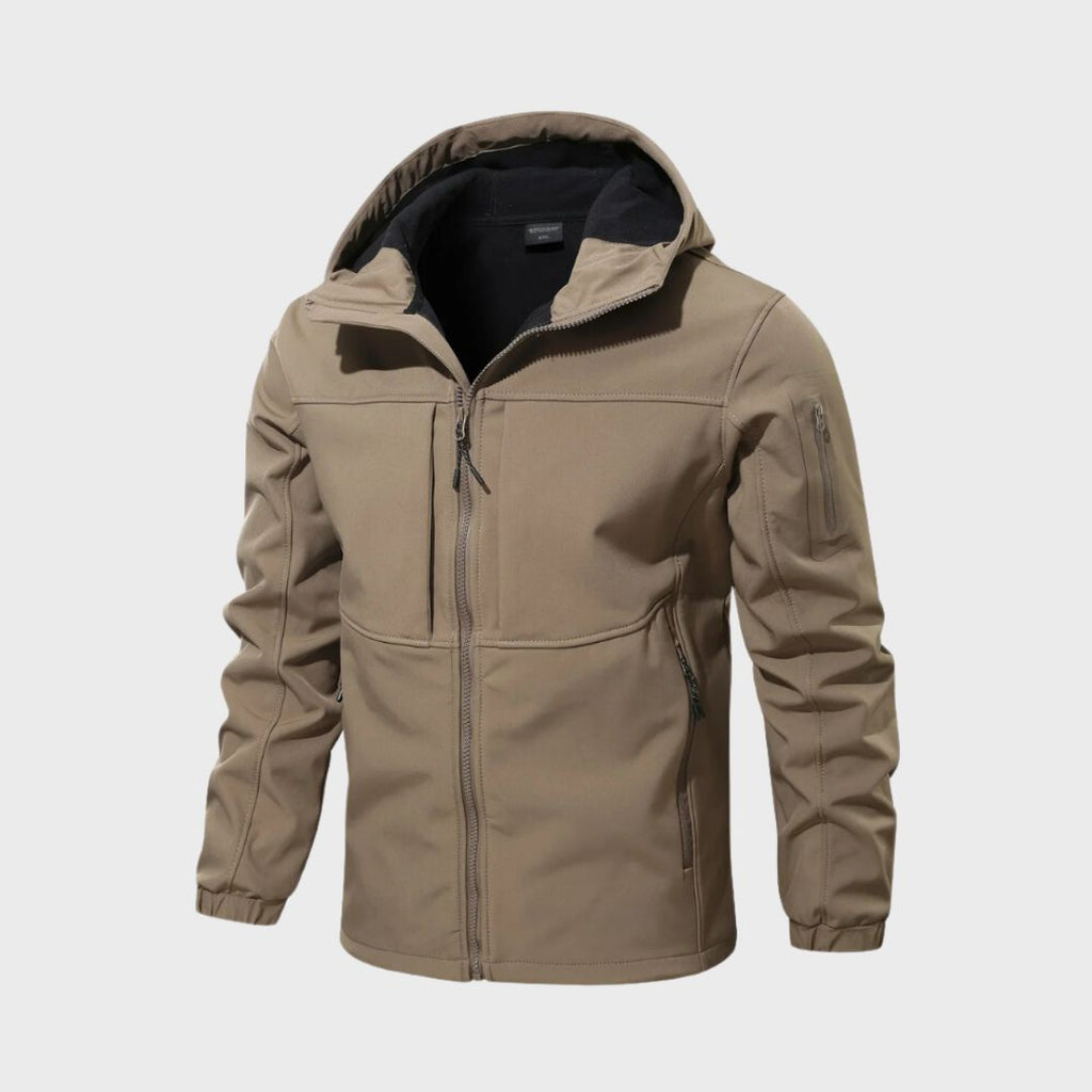 Men’s Waterproof Jacket – Hooded – Zip Pockets – Regular Fit – Wind Resistant