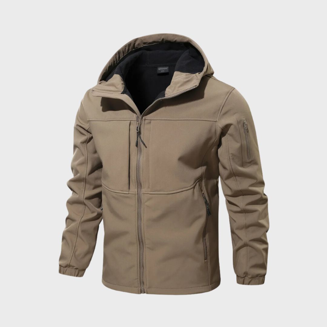 Men’s Waterproof Jacket – Hooded – Zip Pockets – Regular Fit – Wind Resistant