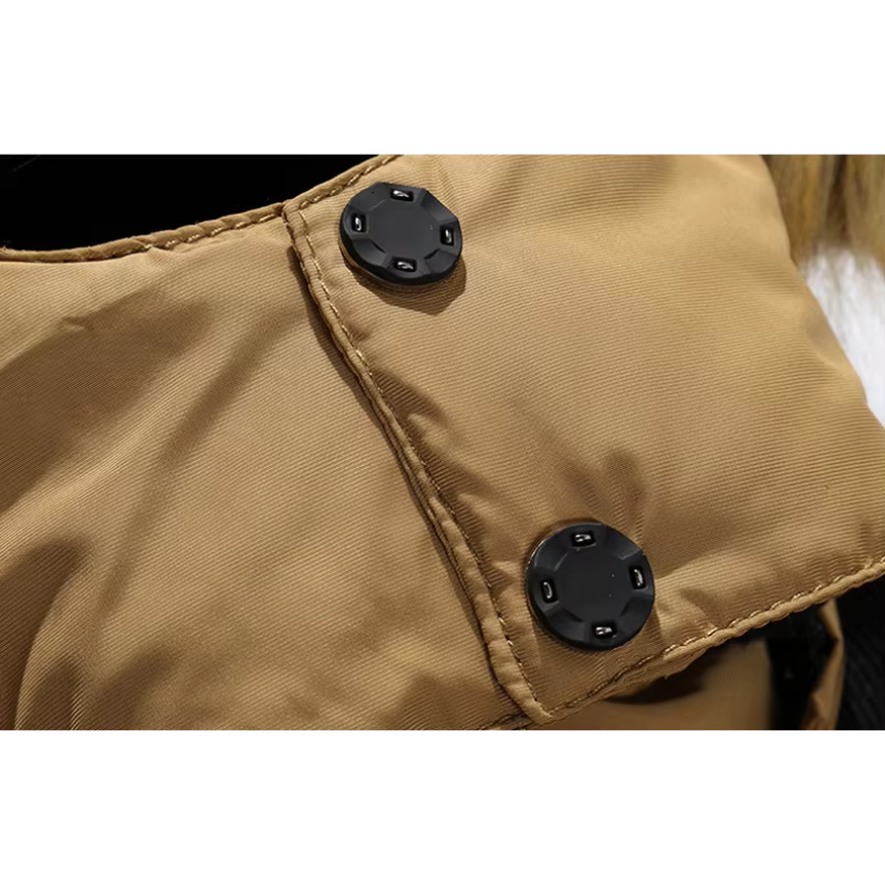 Men’s Parka Jacket – Detachable Fur Hood – Quilted Insulated – Water-Resistant