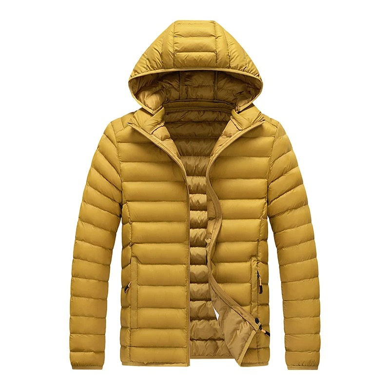 Men’s Quilted Jacket – Slim Fit – Lightweight Insulated – Hooded Water-Resistant