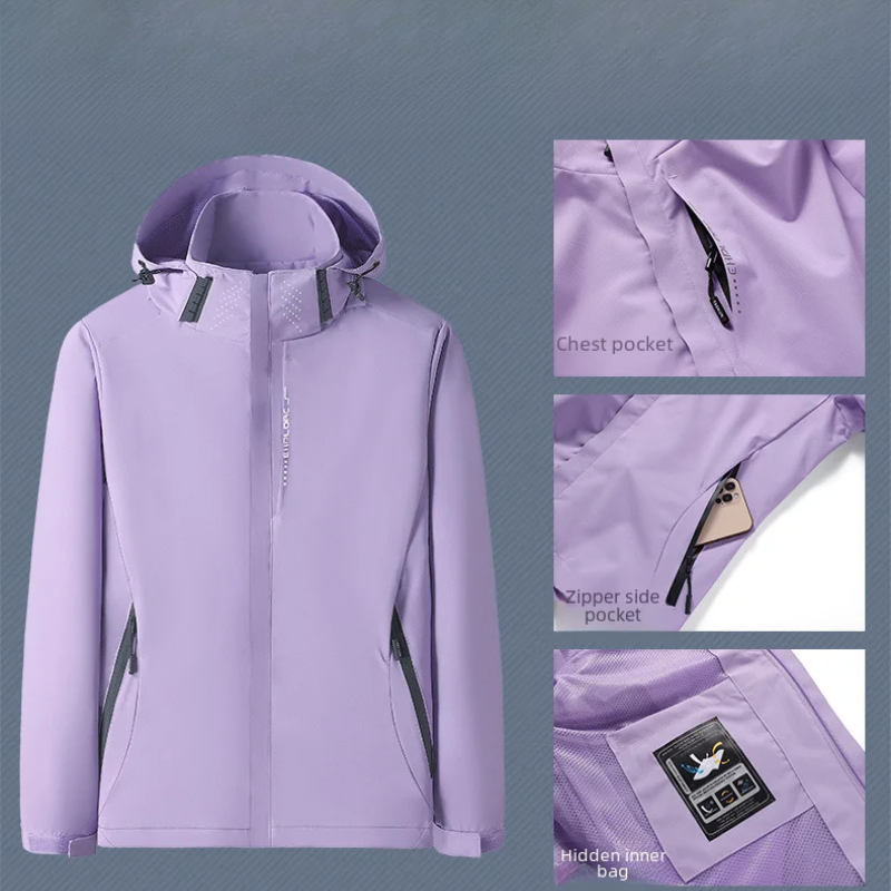 Men’s Raincoat – Regular Fit – Lightweight Waterproof – High Collar – Hip Length