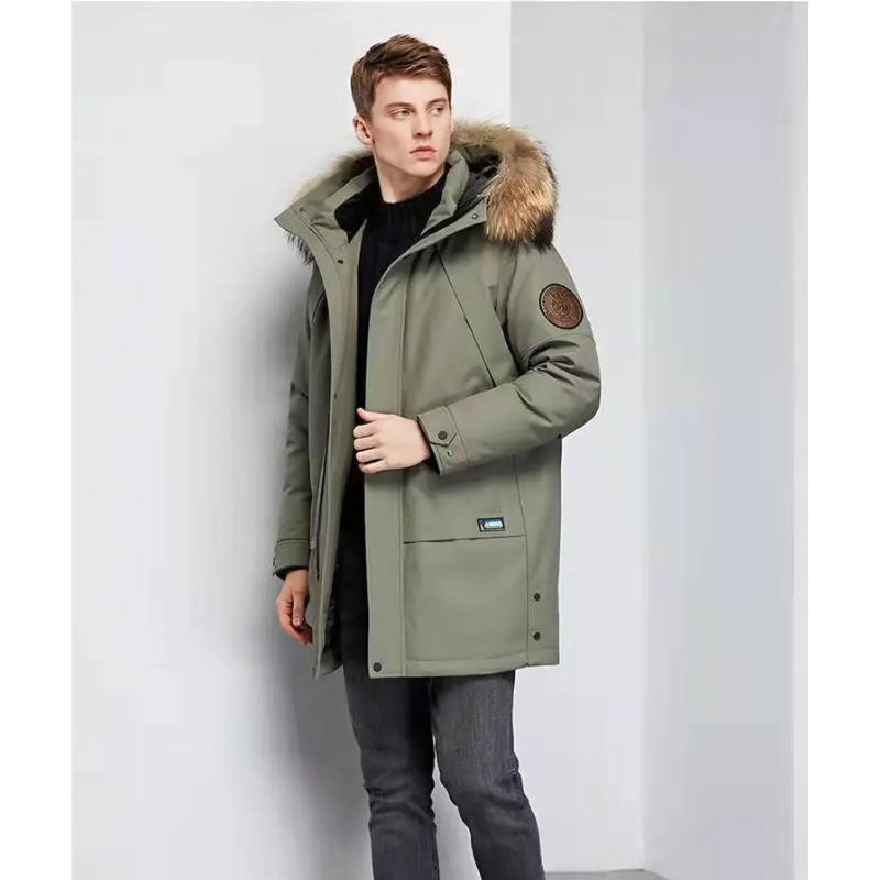 Men’s Parka Jacket – Relaxed Fit – Faux Fur Hood – Windproof Water-Resistant