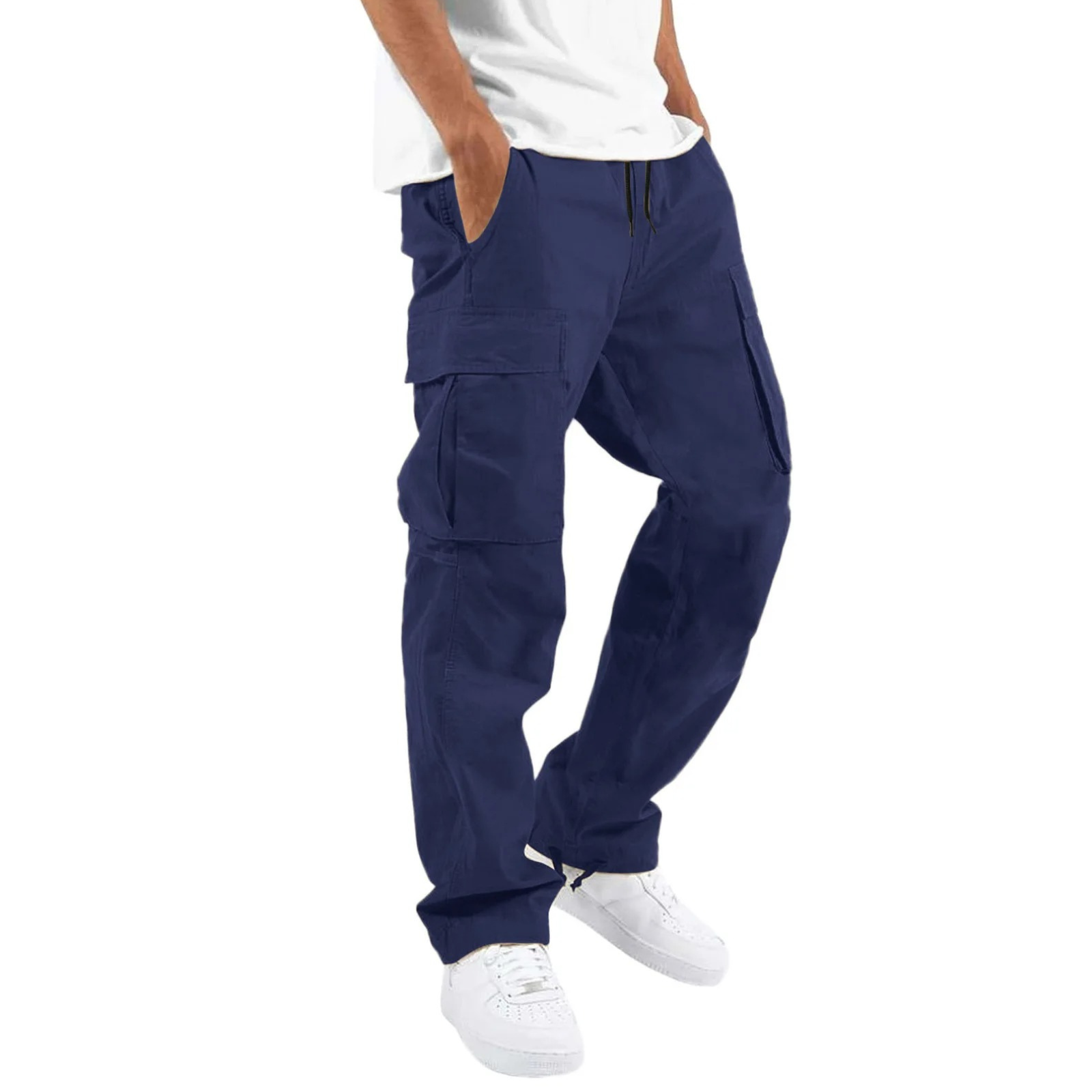 Men’s Cargo Trousers – Wide Fit –  Full Length – Multi Pocket Casual Wear