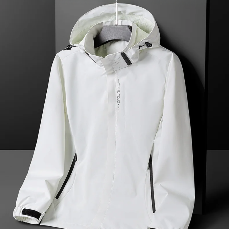 Men’s Raincoat – Regular Fit – Lightweight Waterproof – High Collar – Hip Length