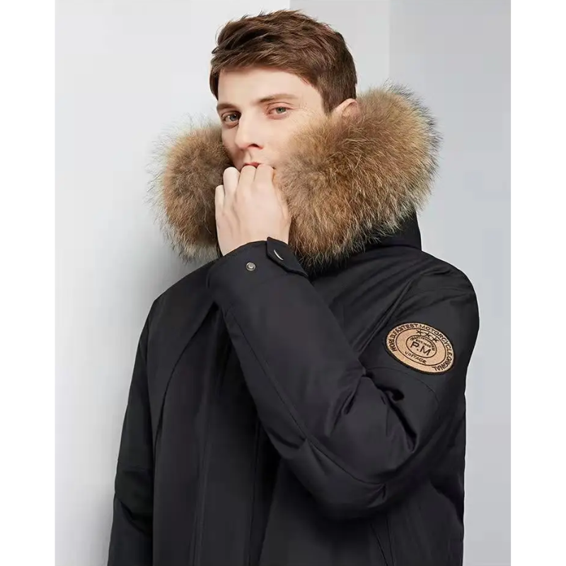 Men’s Parka Jacket – Relaxed Fit – Faux Fur Hood – Windproof Water-Resistant