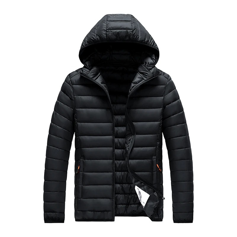 Men’s Quilted Jacket – Slim Fit – Lightweight Insulated – Hooded Water-Resistant