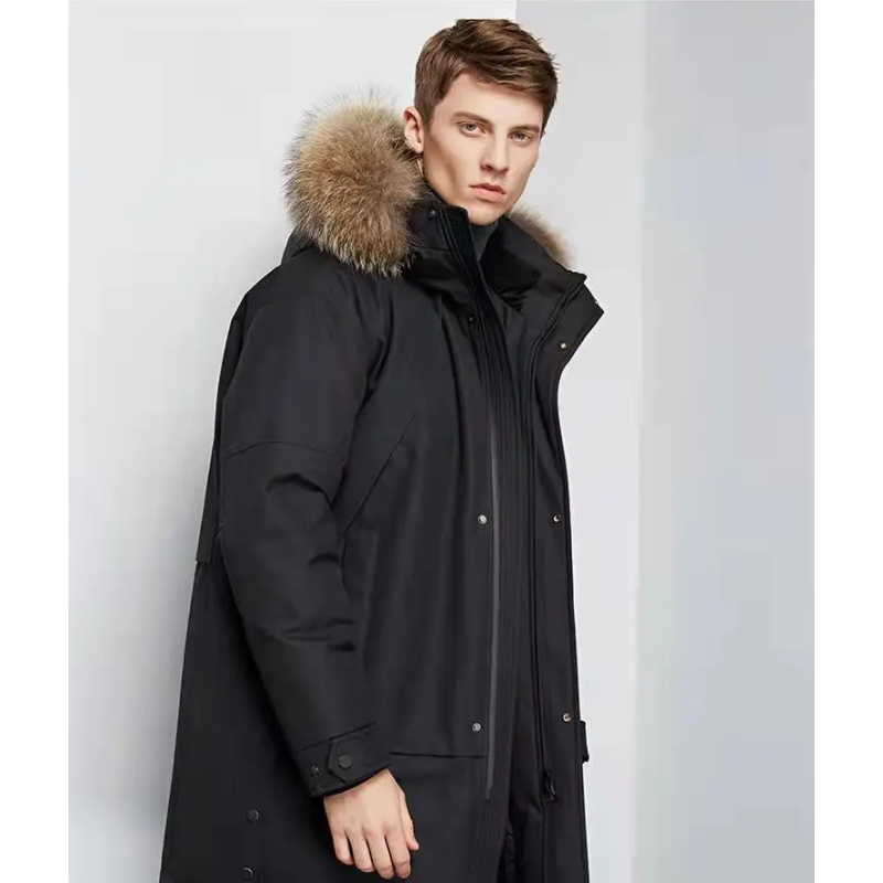 Men’s Parka Jacket – Relaxed Fit – Faux Fur Hood – Windproof Water-Resistant