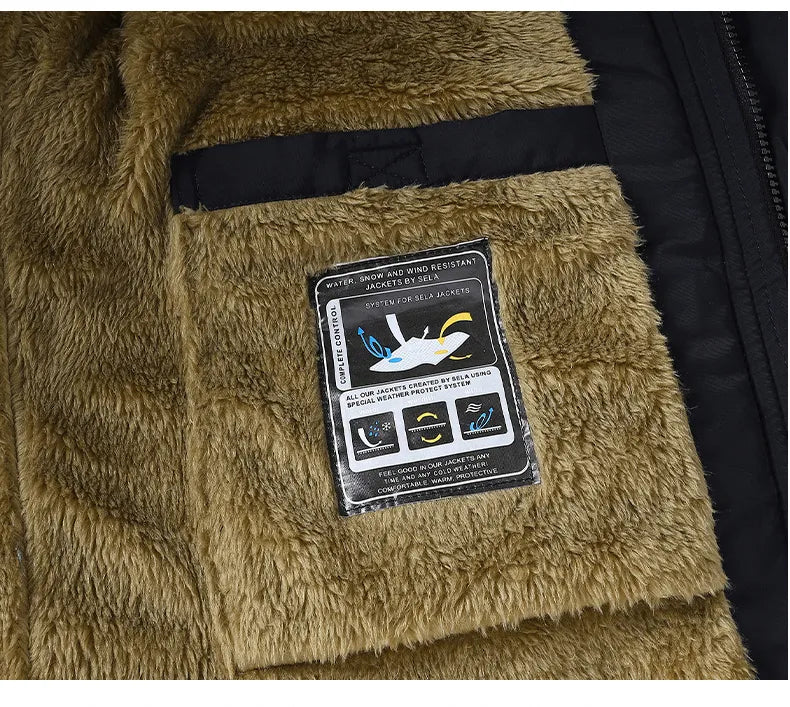 Men’s Padded Jacket – Mid-Length – Fur Hood – Quilted – Regular Fit – Weather-Resistant