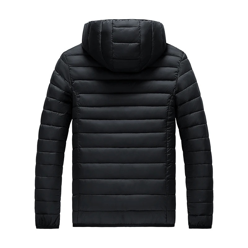 Men’s Quilted Jacket – Slim Fit – Lightweight Insulated – Hooded Water-Resistant