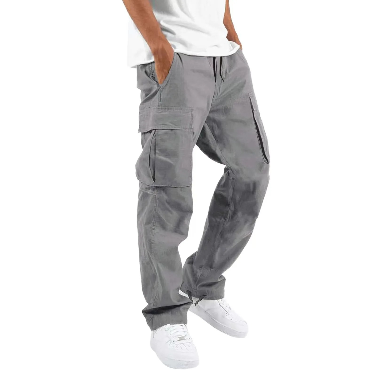 Men’s Cargo Trousers – Wide Fit –  Full Length – Multi Pocket Casual Wear