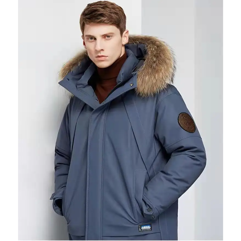 Men’s Parka Jacket – Relaxed Fit – Faux Fur Hood – Windproof Water-Resistant