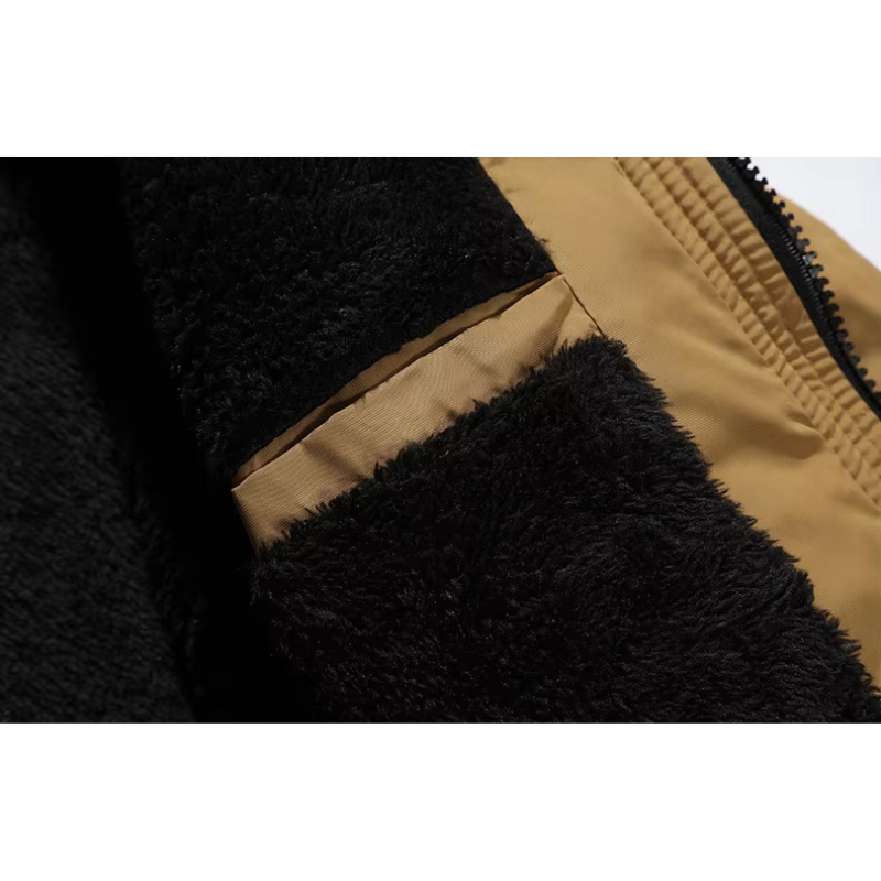 Men’s Parka Jacket – Detachable Fur Hood – Quilted Insulated – Water-Resistant