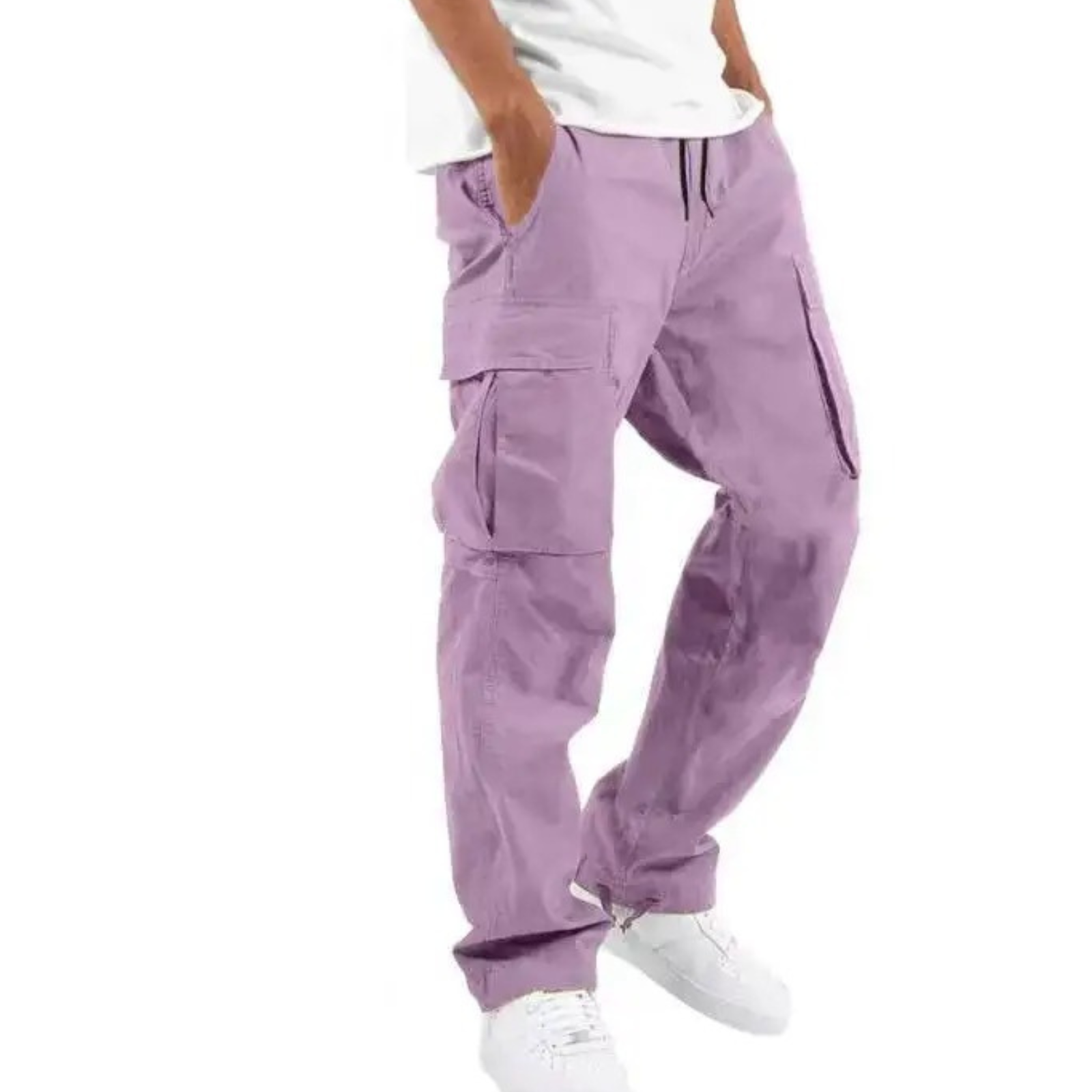 Men’s Cargo Trousers – Wide Fit –  Full Length – Multi Pocket Casual Wear