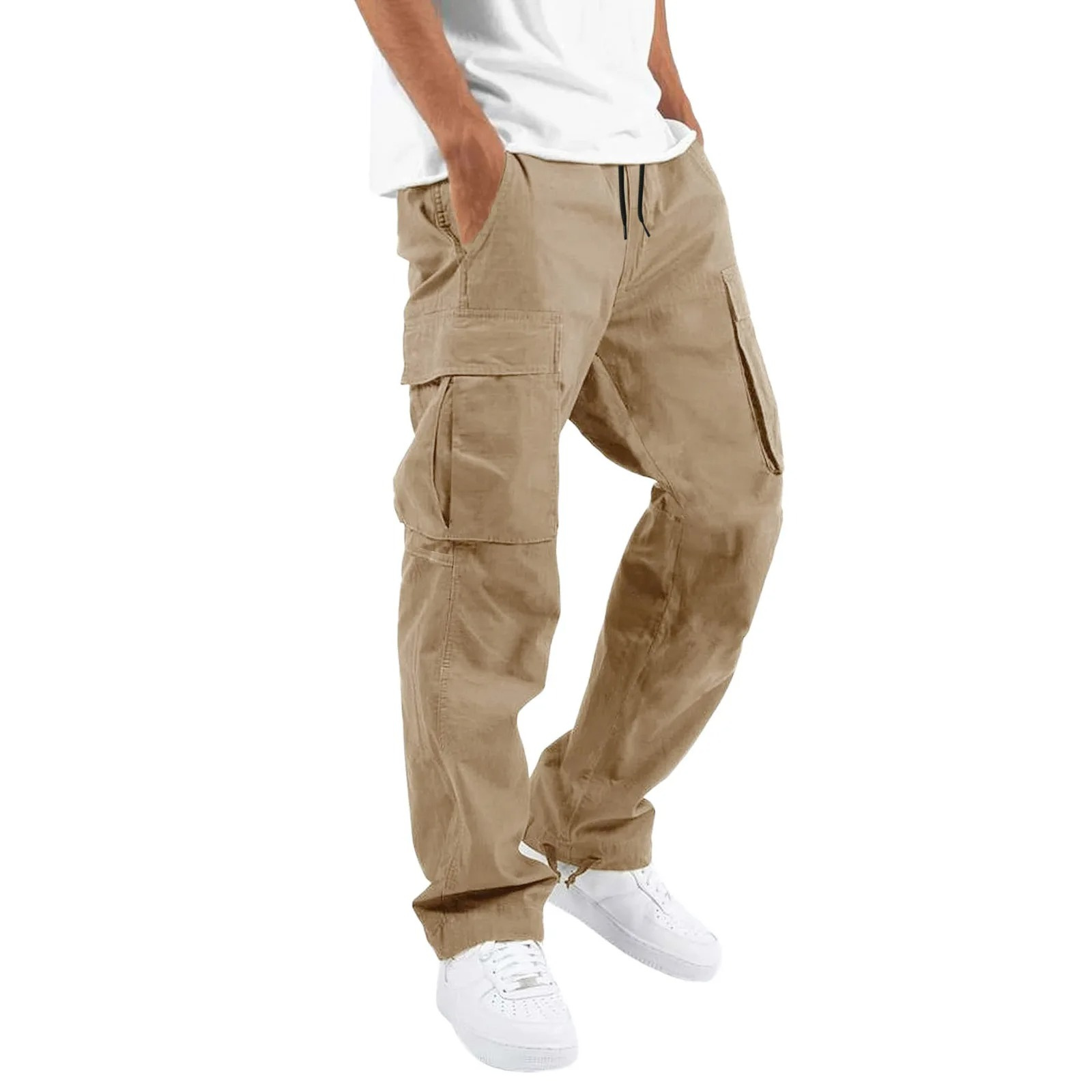 Men’s Cargo Trousers – Wide Fit –  Full Length – Multi Pocket Casual Wear