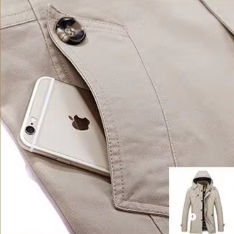 Men’s Parka Jacket – Tailored Fit – Water-Resistant – Hooded with Multiple Pockets