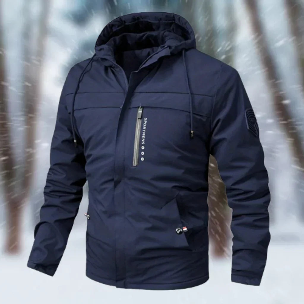 Men’s Hooded Jacket – Waterproof – Tailored Fit – Multi-Pocket Outdoor Design