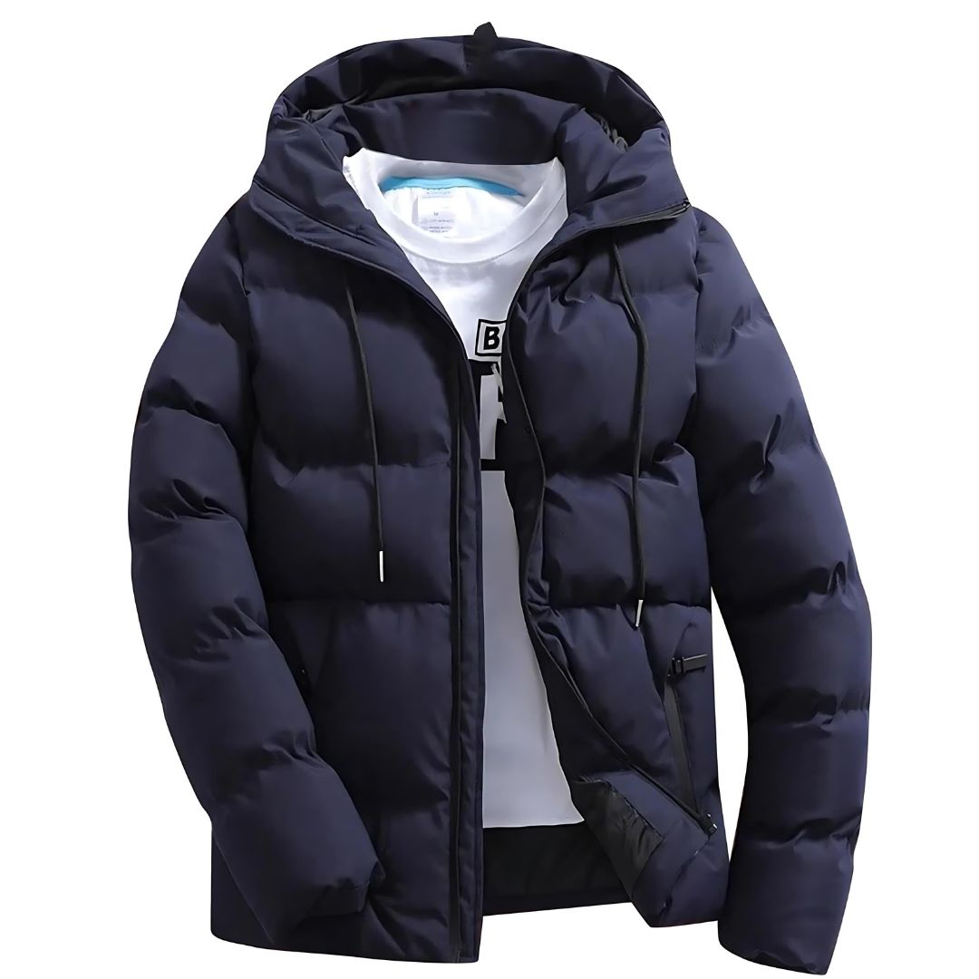 Men’s Parka Jacket – Quilted Weather-Resistant Hooded Design – Casual Fit