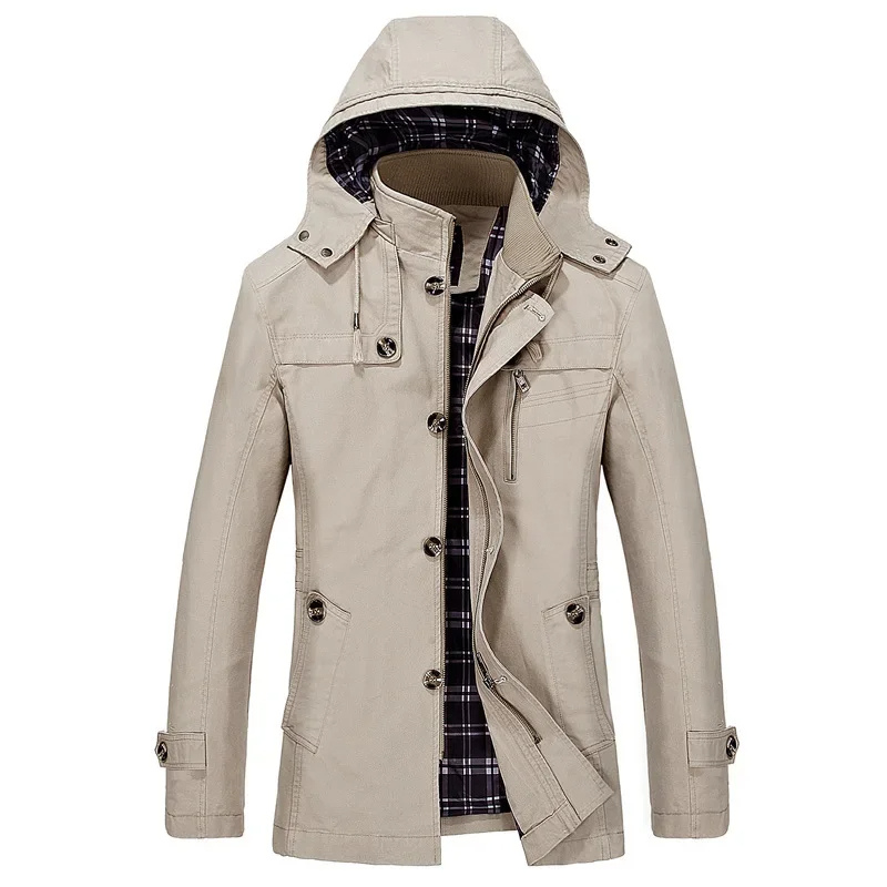 Men’s Parka Jacket – Tailored Fit – Water-Resistant – Hooded with Multiple Pockets
