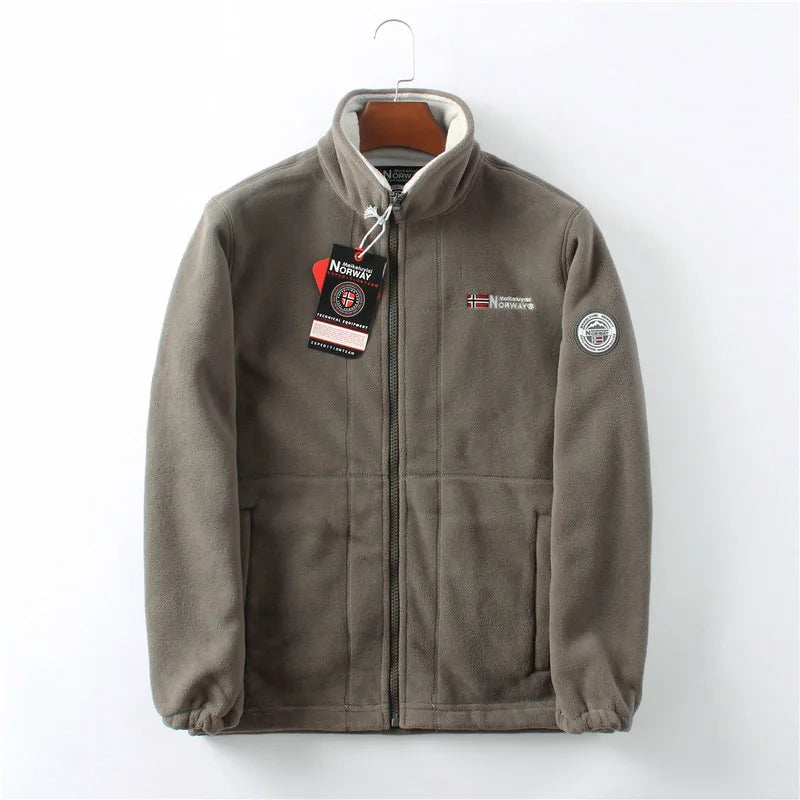 Men’s Outdoor Jacket – Stand-up Collar – Fleece Lined – Regular Fit – Zip Pockets