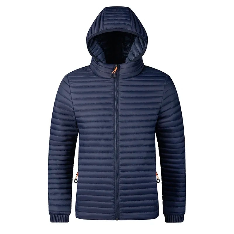 Men’s Quilted Jacket – Regular Fit – Hooded – Lightweight Padded Casual Outerwear