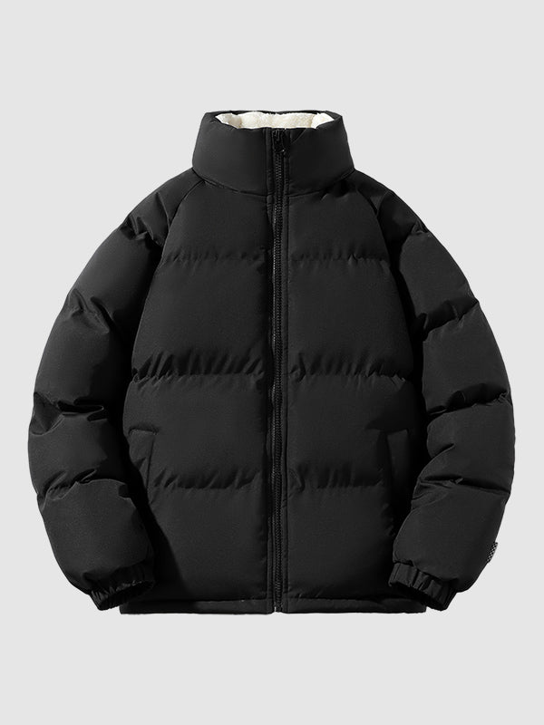 Men’s Puffer Jacket - Quilted Insulated Design - High Collar - Warm Lined Casual Wear