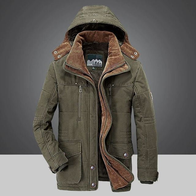 Men’s Parka Coat - Fur Lined - Detachable Hood - Insulated & Windproof