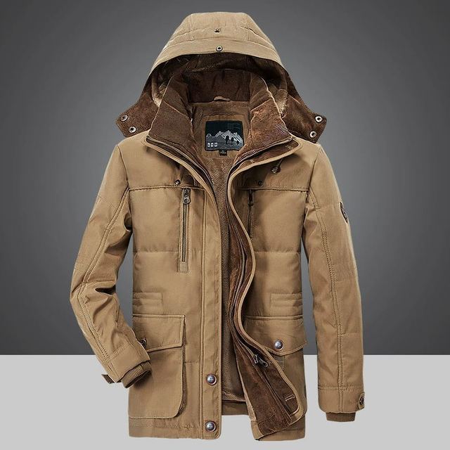 Men’s Parka Coat - Fur Lined - Detachable Hood - Insulated & Windproof