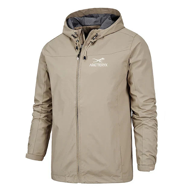 Men’s Windbreaker Jacket – Water-Resistant – Lightweight – Hooded Zip-Up – Regular Fit