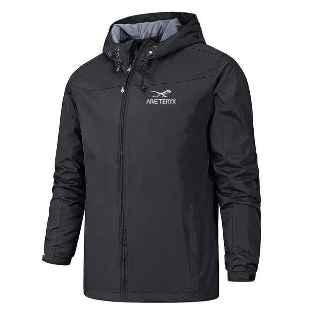 Men’s Windbreaker Jacket – Water-Resistant – Lightweight – Hooded Zip-Up – Regular Fit