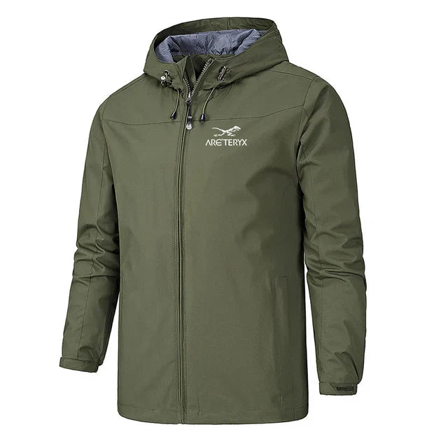 Men’s Windbreaker Jacket – Water-Resistant – Lightweight – Hooded Zip-Up – Regular Fit