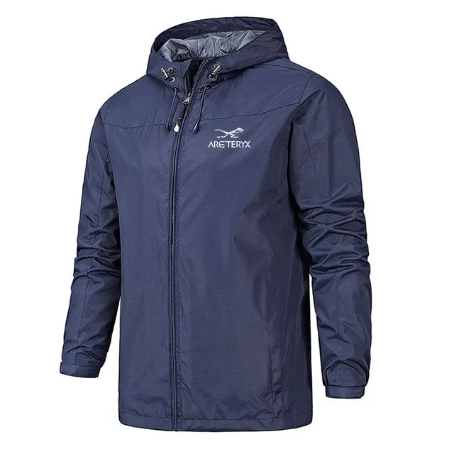 Men’s Windbreaker Jacket – Water-Resistant – Lightweight – Hooded Zip-Up – Regular Fit