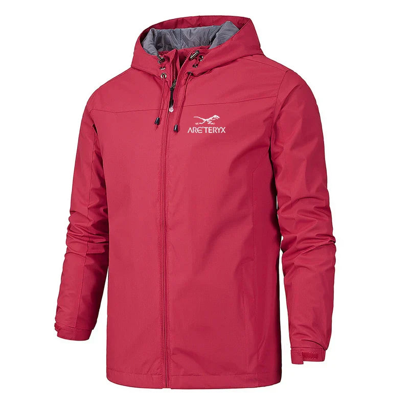 Men’s Windbreaker Jacket – Water-Resistant – Lightweight – Hooded Zip-Up – Regular Fit