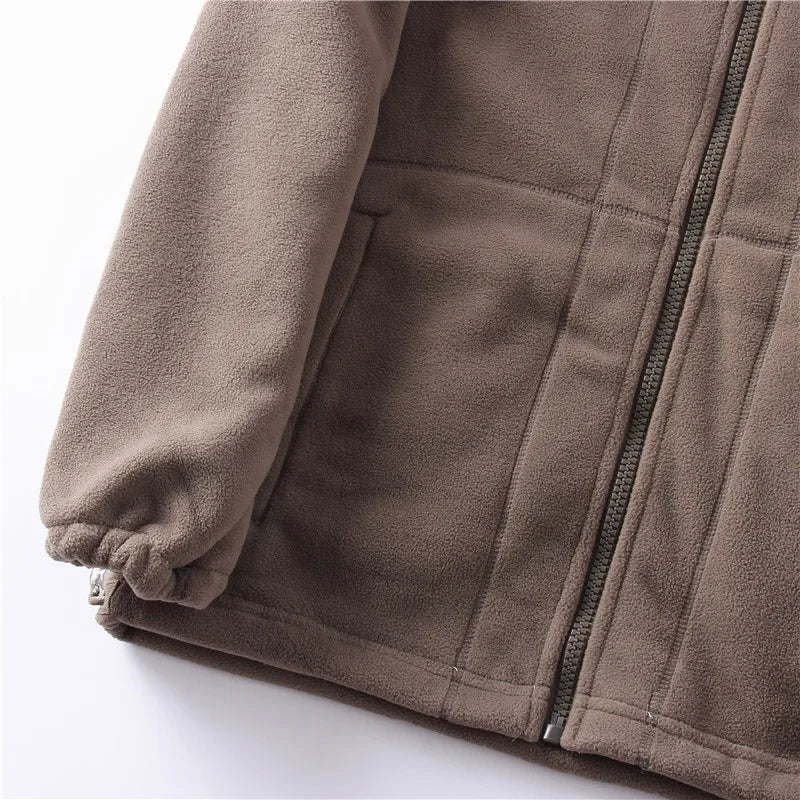 Men’s Outdoor Jacket – Stand-up Collar – Fleece Lined – Regular Fit – Zip Pockets
