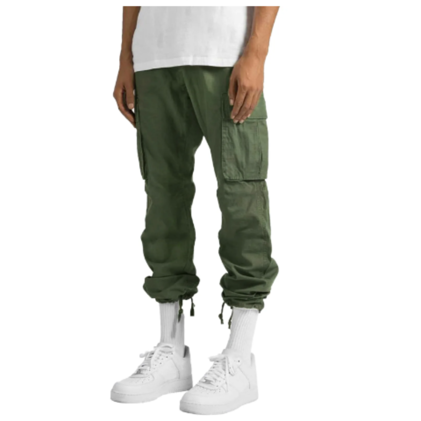 Men’s Cargo Trousers – Wide Fit –  Full Length – Multi Pocket Casual Wear