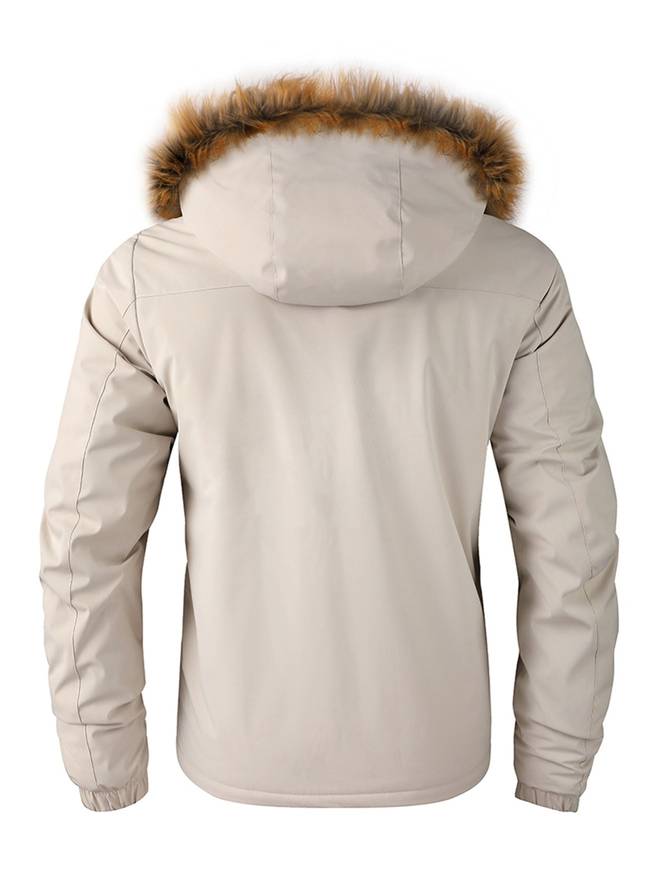 Men’s Puffer Jacket - Quilted Insulated Design - Zipper Closure - Removable Hood - Warm & Lightweight