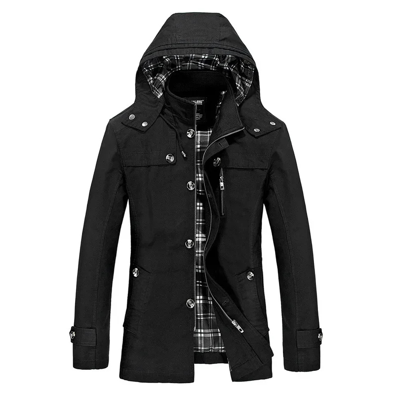 Men’s Parka Jacket – Tailored Fit – Water-Resistant – Hooded with Multiple Pockets