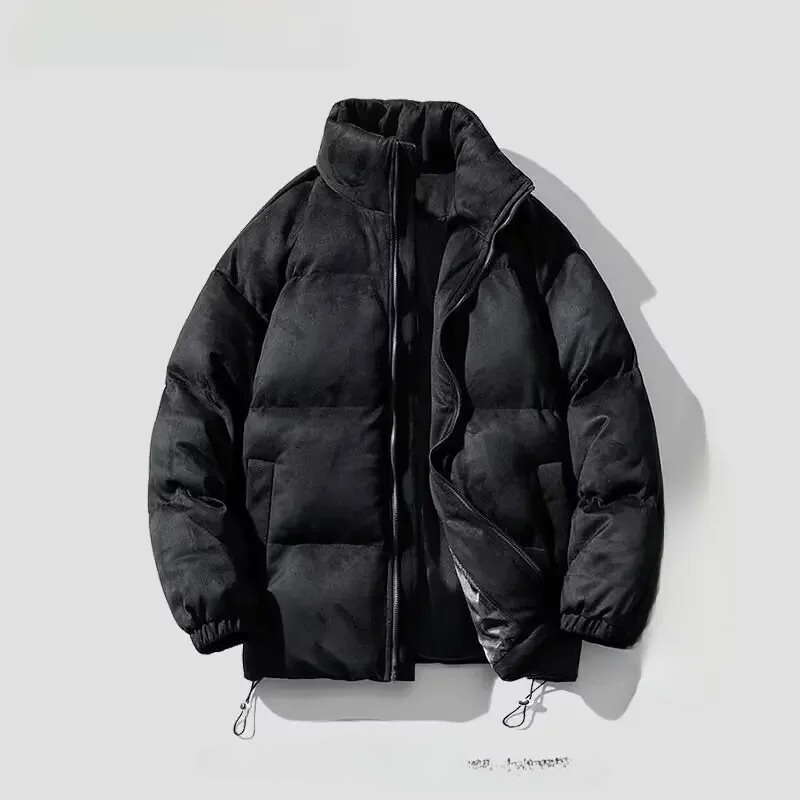 Men’s Puffer Jacket – Oversized Fit – Quilted – Drawstring Hem – High Collar