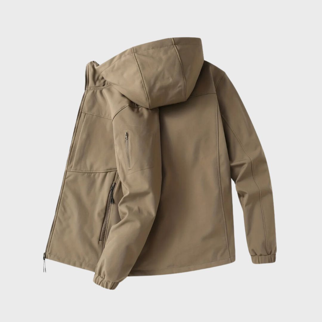 Men’s Waterproof Jacket – Hooded – Zip Pockets – Regular Fit – Wind Resistant