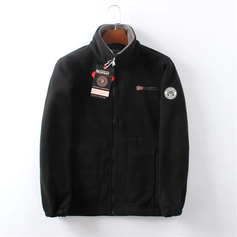 Men’s Outdoor Jacket – Stand-up Collar – Fleece Lined – Regular Fit – Zip Pockets
